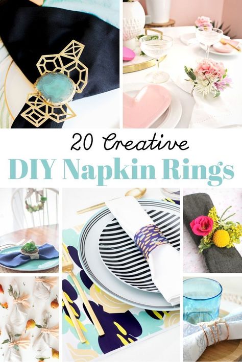 Creative DIY Napkin Rings – DIY Weddings Diy Napkin Rings Wedding, February Craft Ideas, Diy Wedding Favor, Diy Napkin Rings, Burlap Napkins, Paper Napkin Folding, Artwork Frames, Home Decor Living Room Ideas, Crafts Aesthetic