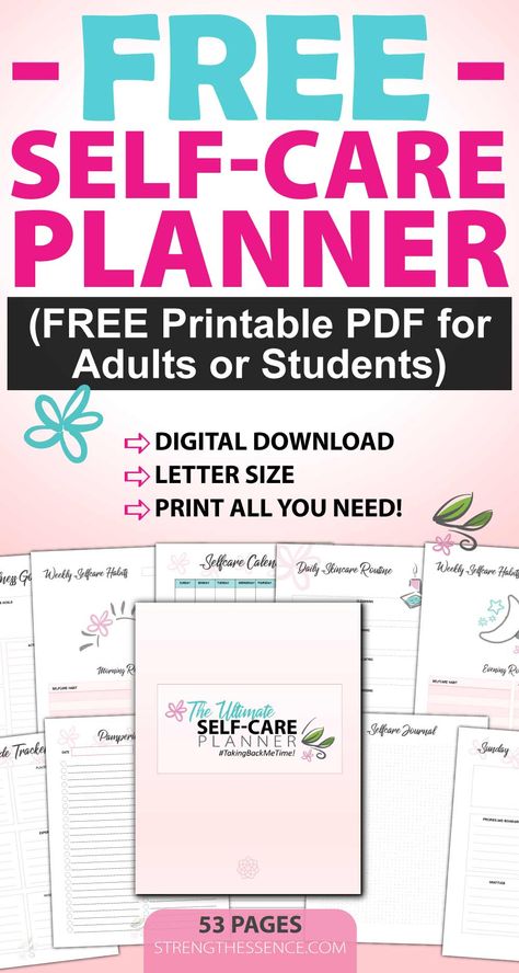 gradient background with cute free printable self care checklist for women layout and free self-care planner (free printable pdf for adults or students) text overlay Free Self Care Journal Template, Self Care Template Aesthetic, Selfcare Planner Ideas, Self Care Binder Ideas, Printable Self Care Checklist, Recovery Planner Free Printable, Self Care Tracker Free Printable, Daily Healthy Habits Checklist, Printable Self Care Journal