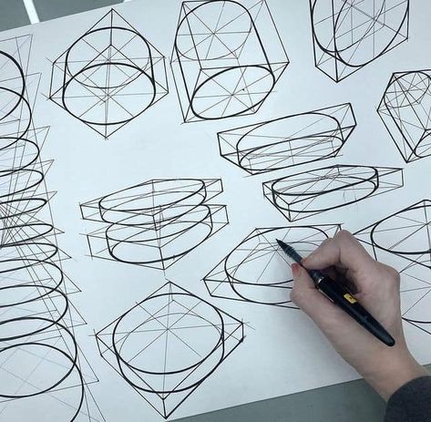 (8) Facebook Drawing Ellipses In Perspective, Elipses Drawings, Industrial Design Sketch Tutorial, Drawing Shapes, Basic Art Techniques, Geometric Shapes Drawing, Structural Drawing, Furniture Design Sketches, Form Drawing