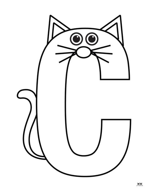 Alphabet C Worksheets Preschool, Animal Letter Coloring Pages, Craft For Letter C Preschool, C Coloring Pages Letter, Cute Letter Printables, Activities For Letter A Kindergarten, Letter C Template Free Printable, C Is For Craft Preschool, Letter C Kindergarten Activities