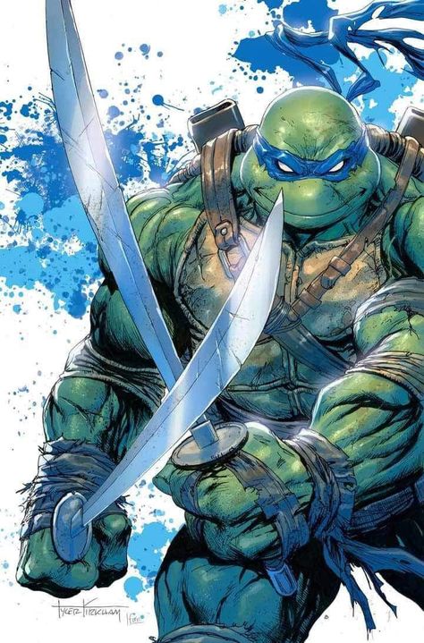 Tmnt Comic Art, Leonardo Tmnt Art, Ninja Turtle Tattoos, Tyler Kirkham, 3 Jokers, Leo Tmnt, Tmnt Leonardo, Rare Comic Books, Raphael Tmnt