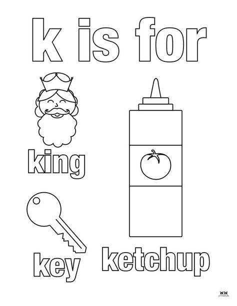 Printable-Lowercase-Letter-K-Coloring-Page-5 Letter K Printables For Preschoolers, K Is For Kindness Preschool, Letter K Preschool Worksheets, Letter K Crafts For Preschoolers Printables, Letter K Activities For Toddlers, K Is For Craft, Letter K Preschool Activities, K Is For, Letter K Worksheets For Preschoolers