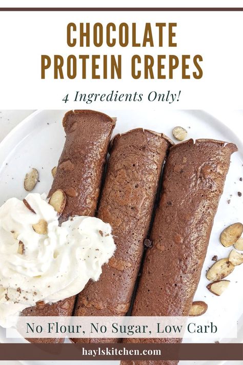 Protein Crepes, Low Sugar Breakfast, Protein Cookie Dough, Chocolate Crepes, Protein Baking, Clean Eating Breakfast, Protein Powder Recipes, Sugar Free Low Carb, Protein Desserts