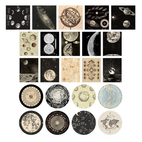 Space Decals: A comprehensive collection of high-quality stickers featuring moon, galaxy, planets, and more. Perfect for scrapbooking enthusiasts looking to add a cosmic touch to their projects. Universe Stickers Printable, Astrology Stickers Printable, Space Stickers Printable, Moon Stickers Printable, Cool Stickers Printable, Pictures For Stickers, Cute Stickers For Journal, Astronomy Stickers, Scrapbook Journal Stickers