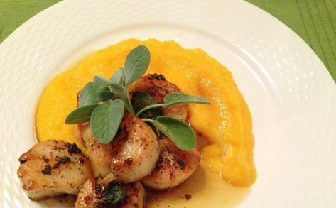 scallops.jpe Maple Pork Chops, Butternut Squash Puree, Squash Puree, Sage Butter, Seared Scallops, Scallops Seared, Americas Test Kitchen, Juicing Lemons, Butternut Squash