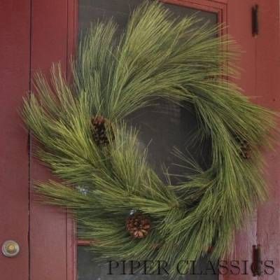 Winter Ambiance, Piper Classics, Wreath Natural, Joy Wreath, Neutral Christmas, Pine Garland, Pine Wreath, Christmas Mantel Decorations, Wooden Christmas Trees