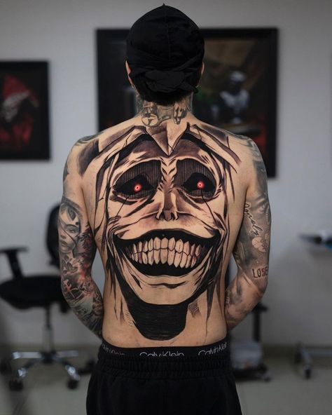 Solo Leveling, tattoo artwork by tattoo artist © Sebastian J Frost. Solo Leveling Tattoo, Oni Maske, Satanic Tattoos, Oni Mask Tattoo, Joker Tattoo Design, Oni Tattoo, Colored Tattoo Design, Tattoo Lettering Styles, Manga Tattoo