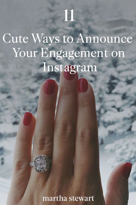 These are our favorite ways to announce your engagement on Instagram with these cute and memorable ideas. See these engagement announcement ideas along with other engagement ideas. #weddingideas #wedding #marthstewartwedding #weddingplanning #weddingchecklist He Put A Ring On It Engagement, How To Take Picture Of Engagement Ring, Engagement Announcement Quotes Words, How To Take Ring Pictures, Instagram Proposal Announcement, He Put A Ring On It, Fun Engagement Announcement, Creative Engagement Announcement Quotes, Announcing Engagement To Family