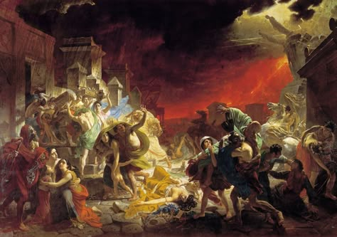 History of a Painting: 'Last Day of Pompeii' by Karl Bryullov Last Day Of Pompeii, Pompeii Paintings, Art Parodies, Famous Art Paintings, Wood Gallery Frames, Historical Painting, Tableau Art, Old Paintings, Historical Art