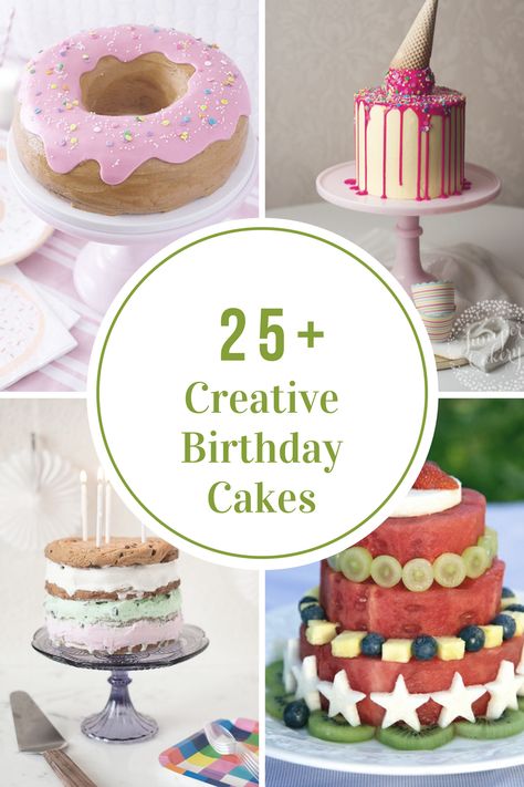 Buying a birthday cake from a bakery can be very expensive but, there are tons of simple Creative Birthday Cakes that you can make on your own. Birthday Cake Alternatives, Diy Birthday Cake, Cakes And Desserts, Homemade Birthday Cakes, Creative Cake Decorating, Idea Room, A Birthday Cake, Creative Birthday Cakes, Creative Birthday