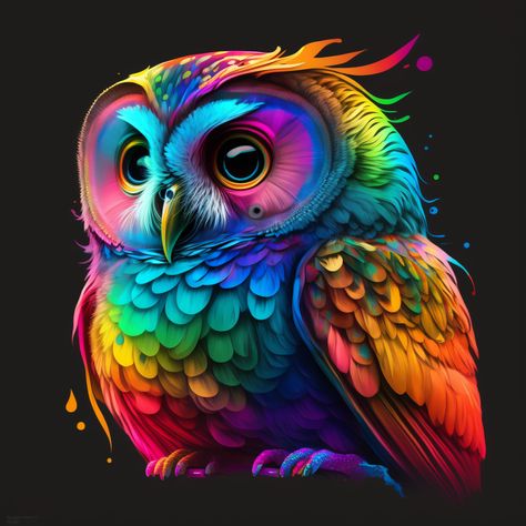 Cute Rainbow Owl, AI art logo Rainbow Owl, Owl Background, Owl Logo, Cute Rainbow, Owl Lovers, Owl Art, Art Logo, Pretty Wallpapers, Owls