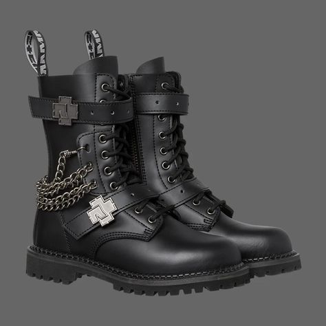 Rammstein Logo, Combat Boot Outfits, Gothic Men, Goth Boots, Fashion Terms, Biker Jewelry, Fandom Outfits, Punk Outfits, Gothic Outfits