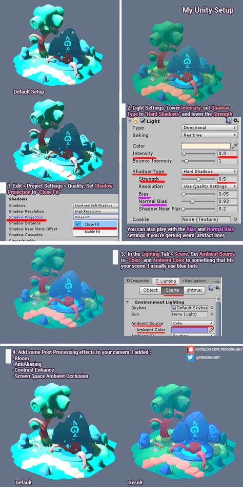 Extra: My Setup in Unity (Gamma) | Minions Art on Patreon Unity Tutorials, Minion Art, 3d Monster, Monster Ideas, 3d Modeling Tutorial, Low Poly Games, Pixel Art Tutorial, Unity Games, Video Game Design