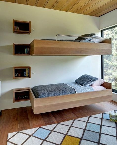 Modern Bunk Beds For Girls Room, Bunk Bed Ideas Diy, Bunk Beds Small Room, Girls Bunk Beds, Adult Bunk Beds, Diy Bunk Bed, Cool Bunk Beds, Bunk Beds With Stairs, Bunk Bed Designs