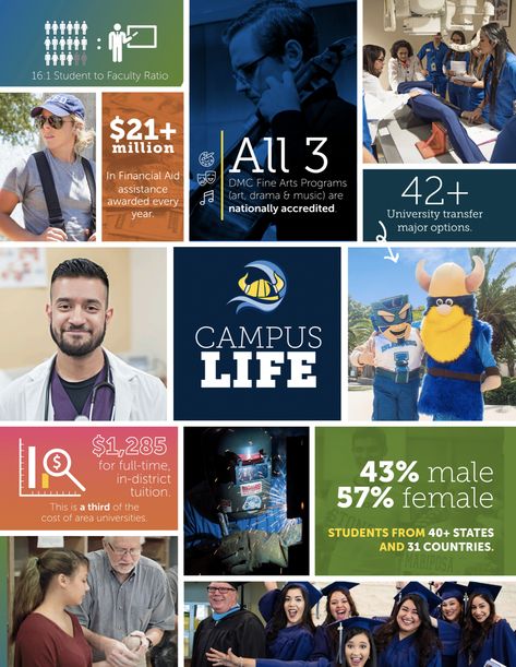 Excellent infographic for college recruitment view book, brochure or flier. College Recruitment Poster, College Recruiting Graphics, College Recruiting Sports Tips, College Brochure Design, College Ads, College Newsletter, Advertorial Design, College Branding, School Infographic