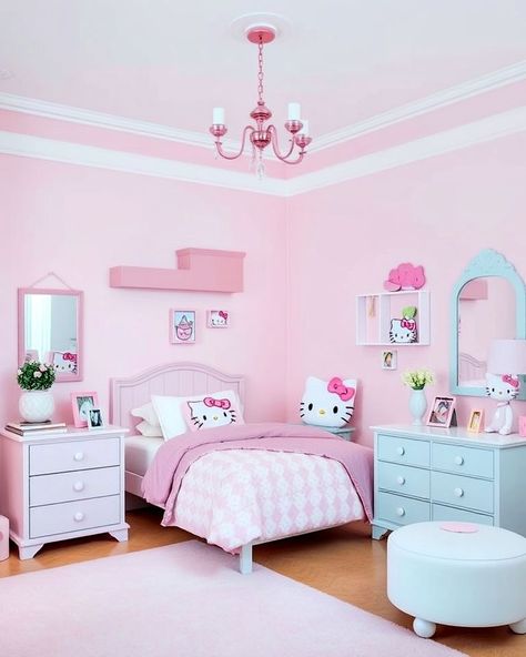 Hello Kitty Theme Room Bedroom Ideas, Hello Kitty Girls Room, Hello Kitty Bedroom Ideas, Hello Kitty Room Ideas, Hello Kitty Ideas, Kitty Ideas, Hello Kitty Decorations, Hello Kitty Room Decor, Hello Kitty Bedroom