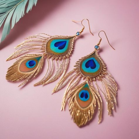 Resin Peacock, Wire Jewelry Earrings, Resin Polymer Clay, Crochet Flowers Free Pattern, Peacock Earrings, Handmade Jewelry Tutorials, Inspired Jewelry, Beaded Jewelry Diy, Resin Diy