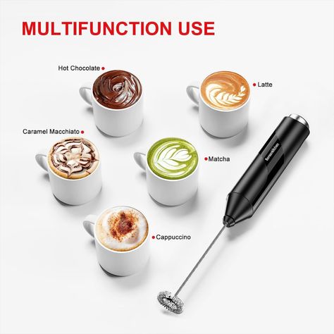 Easy Healthy Cooking, Coffee Frother, Coffee Lattes, Bday Gift Ideas, Coffee Stirrers, Electric Milk Frother, Milk Foam, Caramel Macchiato, Drink Mixer