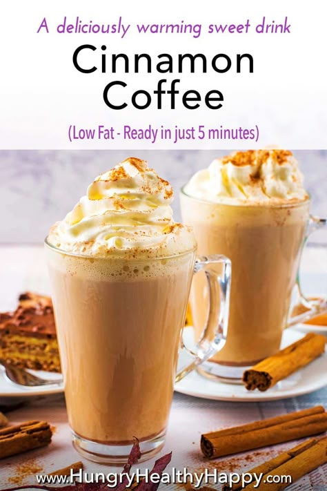 Sweet Espresso Drinks, Fall Coffee Drinks At Home, Coffee Ingredients Recipes, Cinnamon Drink Recipes, Warm Drinks For Winter, Specialty Coffee Recipes, Cinnamon In Coffee, Cinnamon Coffee Recipe, Hot Coffee Recipes