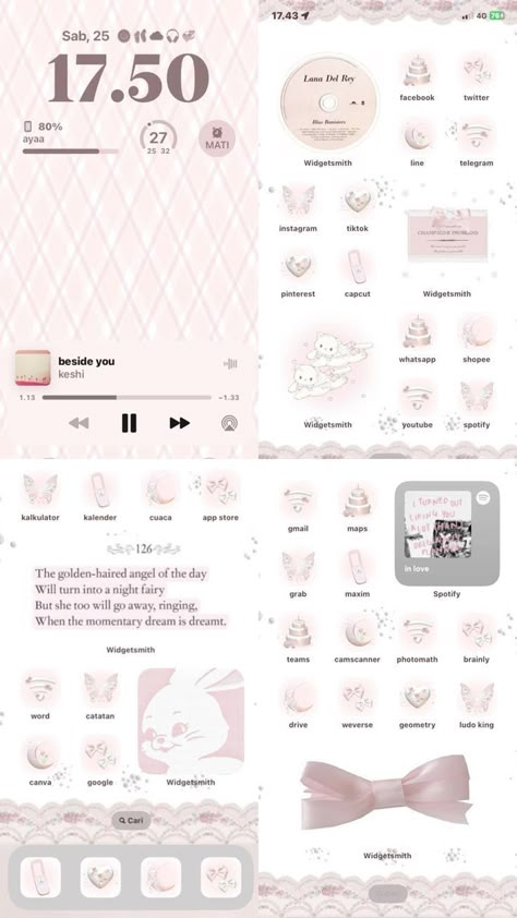 Layout Edit, Coquette Theme, Theme Iphone, Pink Wallpaper Ipad, Phone Customization, Custom Ipad, Iphone Wallpaper Fall, Iphone Home Screen Layout, Phone Layouts