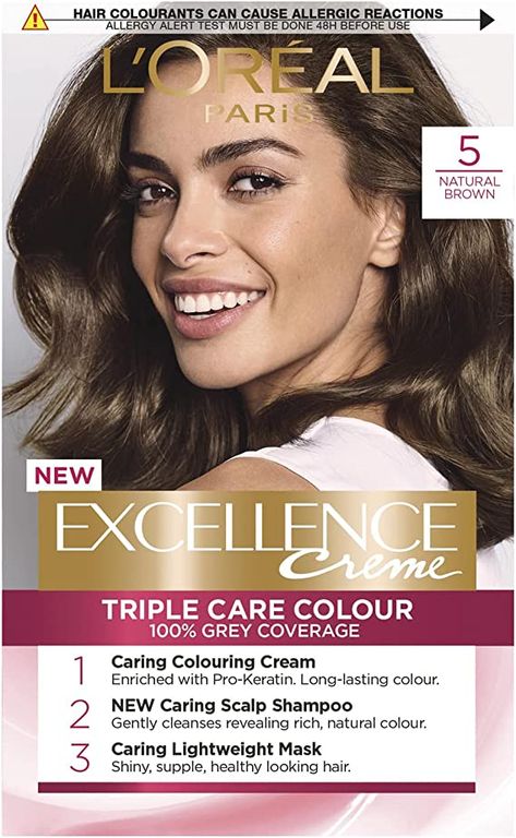 L'Oreal Excellence Permanent Hair Colour 5 Natural Brown : Amazon.co.uk: Beauty Loreal Hair Color Chart, Brown Hair Color Chart, Garnier Skin Care, Loreal Hair Color, Loreal Hair, Winter Tips, Brown Hair Shades, At Home Hair Color, Hair Color Chart