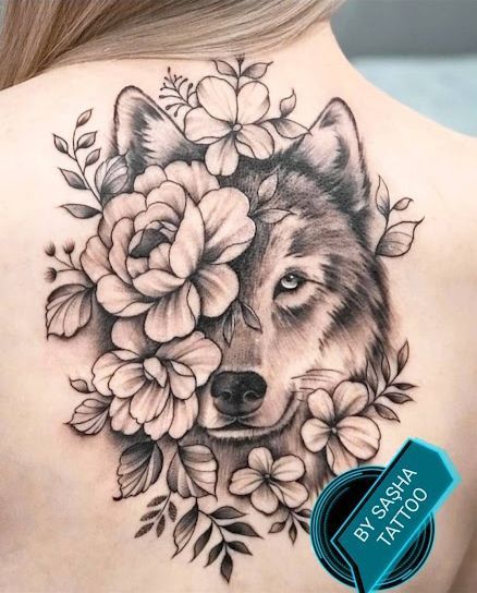 Wolf Tattoos For Women, Tricep Tattoos, Flower Thigh Tattoos, Crazy Tattoos, Magic Runes, Tulip Tattoo, Animal Tattoo Ideas, Chicano Style Tattoo, Wolf Tattoo Design