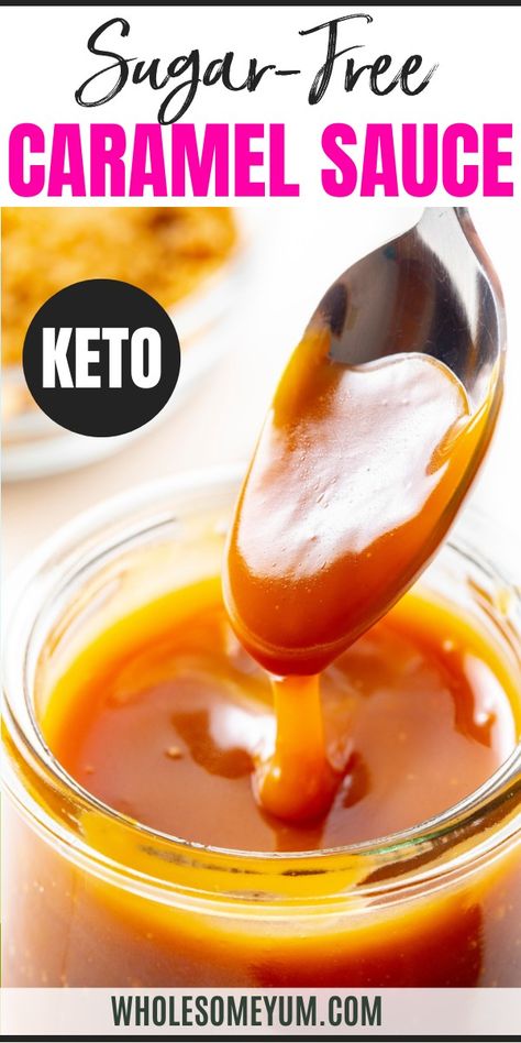 Sugar Free Caramel Syrup And Sauce Sugar Free Caramel Sauce Recipe, Sugar Free Syrup Recipe, Sugar Free Caramel Sauce, Caramel Syrup Recipe, Keto Salted Caramel, Sugar Free Caramel, Salted Caramel Sauce Recipe, Caramel Sauce Recipe, Keto Sauces