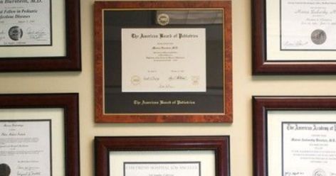 Diploma Display Ideas, Degree Wall Display Office, Certificates Aesthetic, Ezekiel Alpheus, Certificate Wall Display Ideas, Diploma Display Wall, Diploma Aesthetic, Diploma Framing, Certificate Wall