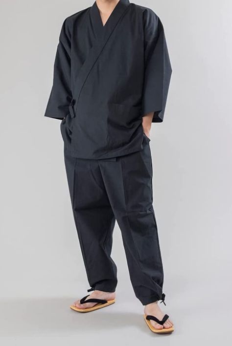 samue - all season pajamas Buddhist Fashion, Men Kimono Traditional, Kimono Outfit Japanese Male, Buddhist Clothing, Men’s Kimono Fashion, Traditional Japanese Clothing Men Robes, Traditional Japanese Sleepwear, Japanese Men, Japanese Fashion