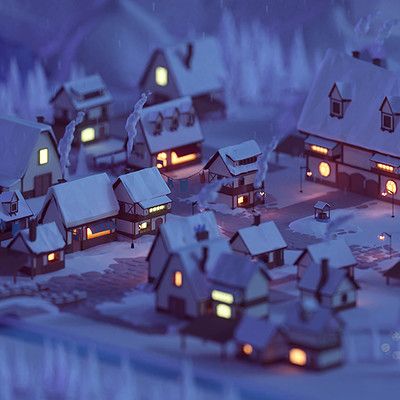 Low Poly Car, Fantasy Village, Low Poly Games, Isometric Art, Low Poly Art, Low Poly 3d, 3d Artwork, Graphic Design Trends, 3d Christmas