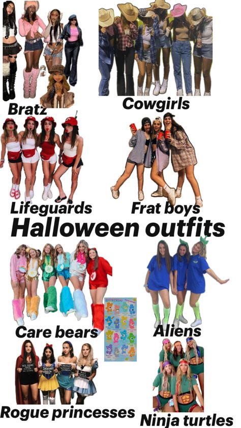 6 Person Halloween Costume Funny, Costume Ideas For A Group Of 4, Cute Halloween Costumes Group Of 4 Friends, Cute Halloween Costumes Group Of 4, 4 People Halloween Costumes Group Funny, Halloween Ideas 4 People, Halloween Costume 4 People Group, Matching Trio Halloween Costumes, Costume Ideas For 2 Friends Funny