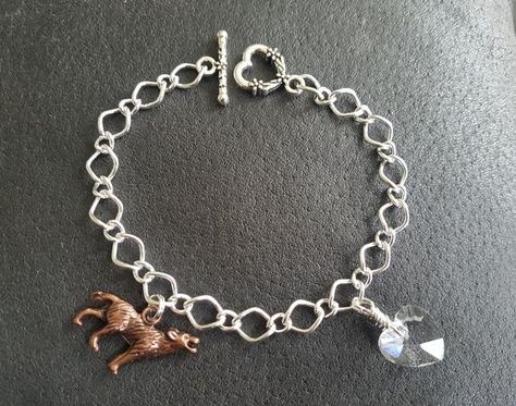 Wolf Heart, Relationship Jewelry, Vampire Jewelry, Graduation Bracelet, Charm Bracelet Silver, Bracelet Luxury, Swarovski Heart, Wolf Jewelry, Swarovski Crystal Hearts