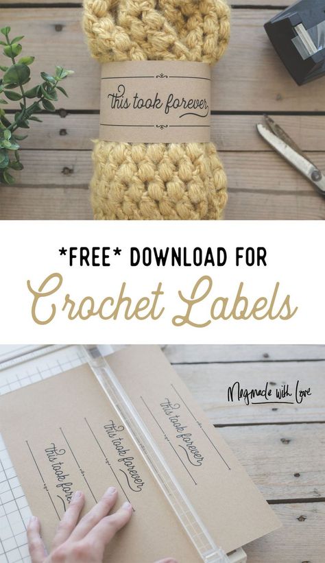 Free Download for Crochet Labels - This Took Forever Tags - Free Printable - Megmade with Love Crochet Labels, Craft Label, Crochet Dishcloth, Craft Fair Displays, Labels Printables Free, Crochet Business, Crochet Goodies, Craft Show Ideas, Handmade Tags