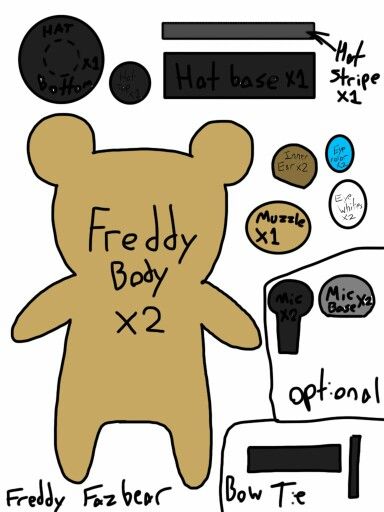 Freddy template Freddy Fazbear Plush, Plush Template, Freddy Plush, Fnaf Crafts, Sewing Templates, Cute Sewing Projects, Animal Sewing Patterns, Plushie Patterns, Sewing Stuffed Animals