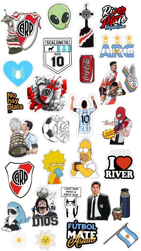 River Stickers, Stickers Argentina, Argentina Football, Iphone Case Stickers, River Plate, Case Stickers, Printing Services, Spiderman, Iphone Cases