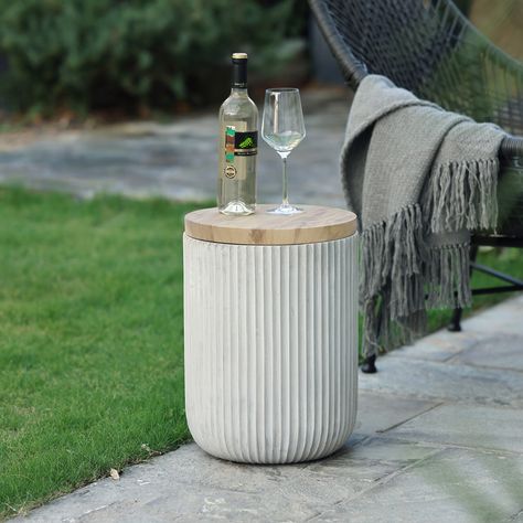 Add an instant appeal to your outdoor space with an accessory of smooth style and delightful function. This outdoor end table is versatile and durable, great for resting items. It can be used as a side table, or garden stool.