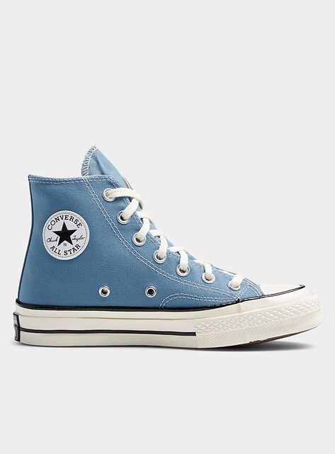 Indigo oxide Chuck 70 High Top sneakers Women | Converse | Sneakers & Running Shoes for Women | Simons Baby Blue Converse, High Top Sneakers Women, Converse Collection, Chuck 70 High Top, Women Converse, Converse Chuck Taylor 70, Chuck Taylor 70, Running Shoes For Women, Creative Shoes