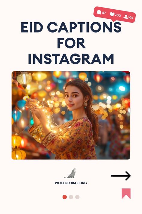 A woman holding lights amidst colorful lanterns, with text "Eid Captions for Instagram".
Alt text: Checklist capturing the excitement for Eid with festive activities and traditions, ending with a call-to-action button.
A young woman with a laptop, surrounded by social media icons, and a promotional text for an Instagram engagement pod. Eid Insta Captions, Eid Ul Adha Captions For Instagram, Eid Captions For Instagram, Eid Captions, Eid Moon, Caption Lyrics, Eid Pics, Eid Looks, Captions For Instagram Posts