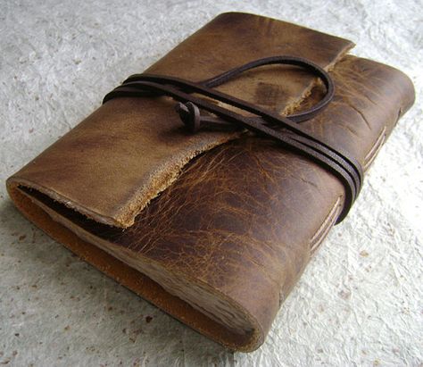 Rustic Journal, Old Leather Journal, Leather Items Handmade, Old Journal, Leather Book Covers, Handmade Leather Journal, Leather Journal Cover, Leather Bound Journal, Leather Hip Bag