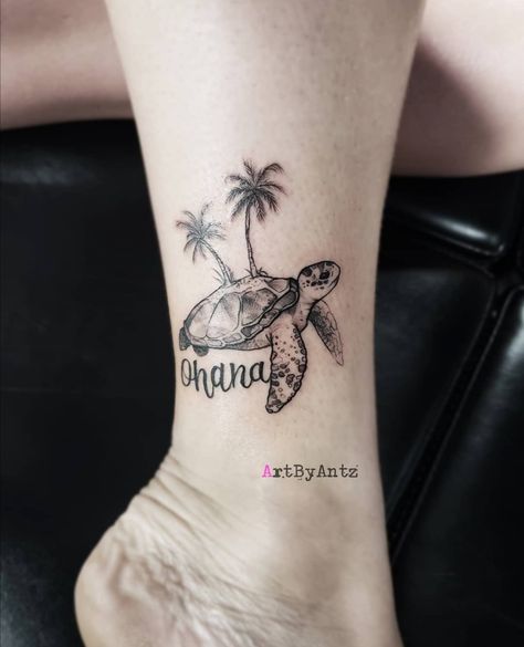 Loc Updo, Palm Tree Tattoo, Watercolour Flowers, Turtle Tattoo, Ankle Tattoo, Tree Tattoo, Loc Styles, I'm In Love, Future Tattoos