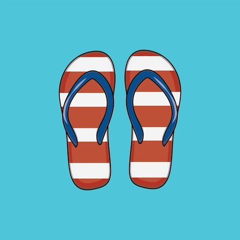 Vector summer flip flop beach footwear s... | Premium Vector #Freepik #vector Flip Flop Illustration, Summer Flip Flops Beach, Beach Footwear, Summer Flip Flops, Beach Flip Flops, Psd Icon, Illustration Vector, Flip Flop, Perfect Summer