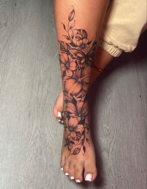 Calf Tattoos For Women, Cute Foot Tattoos, Arm Sleeve Tattoos For Women, Tattoos Infinity, Ankle Tattoos For Women, Cute Hand Tattoos, Pretty Hand Tattoos, Foot Tattoos For Women, More Feminine