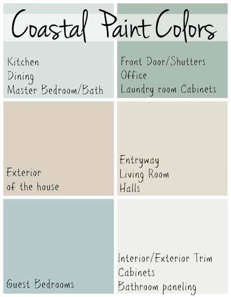 Beach House Paint Colors, Coastal Paint Colors, Coastal Paint, Beach House Colors, Florida Beach House, House Florida, Kitchen Paint Colors, Coastal Colors, Beach Cottage Decor