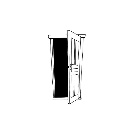 Small Door Tattoo, Open Up Tattoo, Small Blackwork Tattoo Simple, Sarah Lynn Tattoo Ideas, Open Door Tattoo Ideas, Dark Minimal Tattoo, Door Tattoo Design, The Doors Tattoo Ideas, Door Tattoo Minimalist