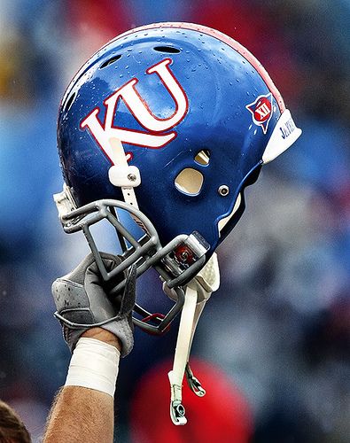 Charlie's setting the table for a great season, hope he remembers the big bowl for the center piece!!! Okc Wallpaper, Kansas Jayhawks Football, Ku Football, College Caps, Galactik Football, City Activities, Kansas Football, Kansas University, Football Helmet Design