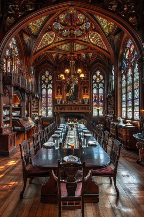 29 Dark Academia Decor Ideas to Enrich Your Home with Scholarly Charm 20 Dark Academia Dinner Party, Earthy Dark Academia, Dark Academia Dining Room, Gothic Study, Dark Academia Kitchen, Academia Wedding, Dark Wood Dining Room, Dark Academia Bedroom Ideas, Tudor Decor