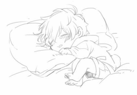 Sleeping Pose, Sleeping Drawing, Sketch Poses, Family Drawing, Baby Drawing, Chibi Drawings, Body Drawing, Anime Drawings Tutorials, Art Poses