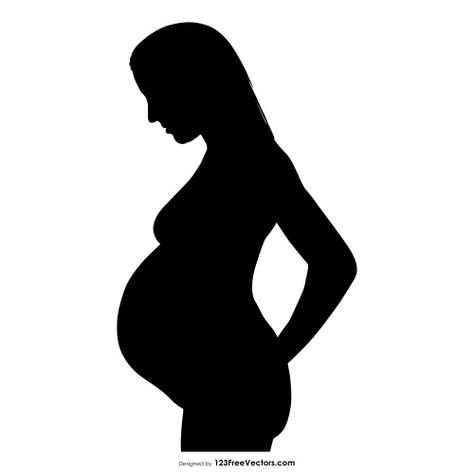 Free Pregnant Woman Silhouette Vector Pregnant Silhouette, Pregnant Woman Silhouette, Free Clipart Downloads, Cap Decoration, Graduation Cap Decoration, Girl Silhouette, White Images, Silhouette Png, Gold Models