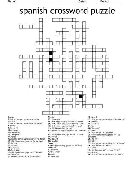 spanish crossword puzzle Target Language, Crossword Puzzles, New Puzzle, Learn A New Language, Spanish Class, Reading Levels, Crossword Puzzle, Learning Spanish, Word Doc