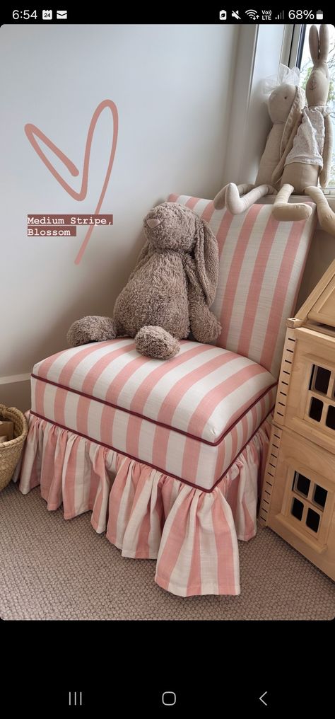 Cozy Corner Ideas, Striped Chair, Striped Room, Cozy Corner, Pink Stripes, Blossom, Dream House, Pink